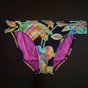 Trina Turk Bright Colorful Floral Swimwear Bikini Bottoms Size 8